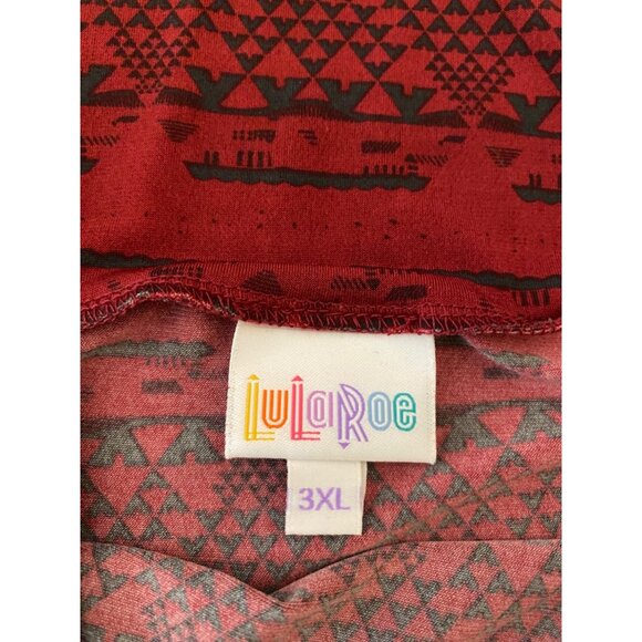 NWT Red & Black Geometric Print Maxi Skirt 3XL - Picture 3 of 10